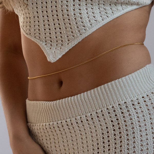 Gold Crochet belly Chain